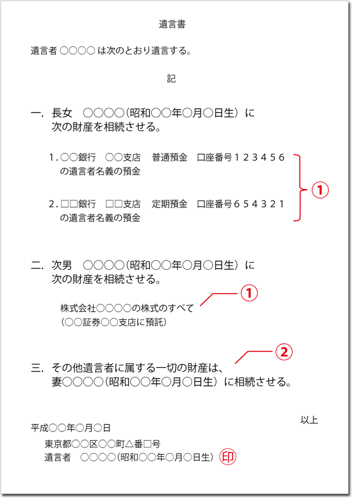 遺言書|土地や建物の場合
